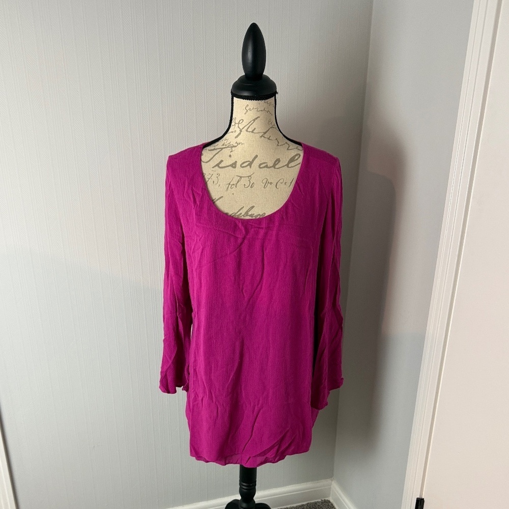 Soft surroundings size Large Women's Pink Peacock Dress